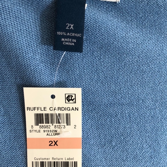 Karen Scott Womens Plus Size 2X Ruffle Cardigan - Picture 6 of 6
